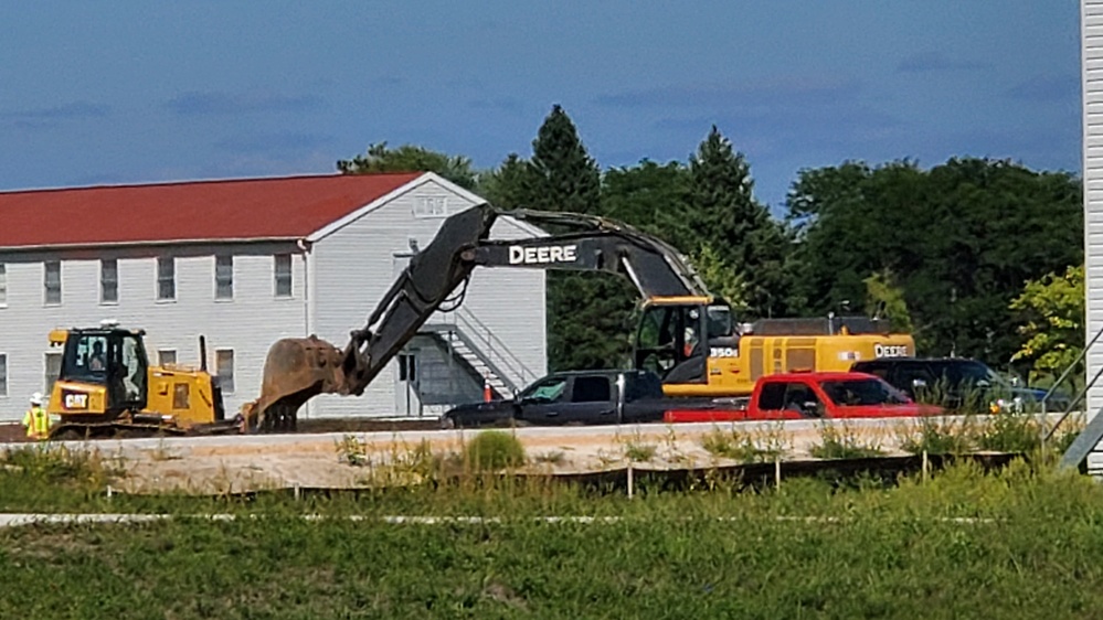 Final exterior grading takes place at fiscal year 2020-funded barracks project at Fort McCoy