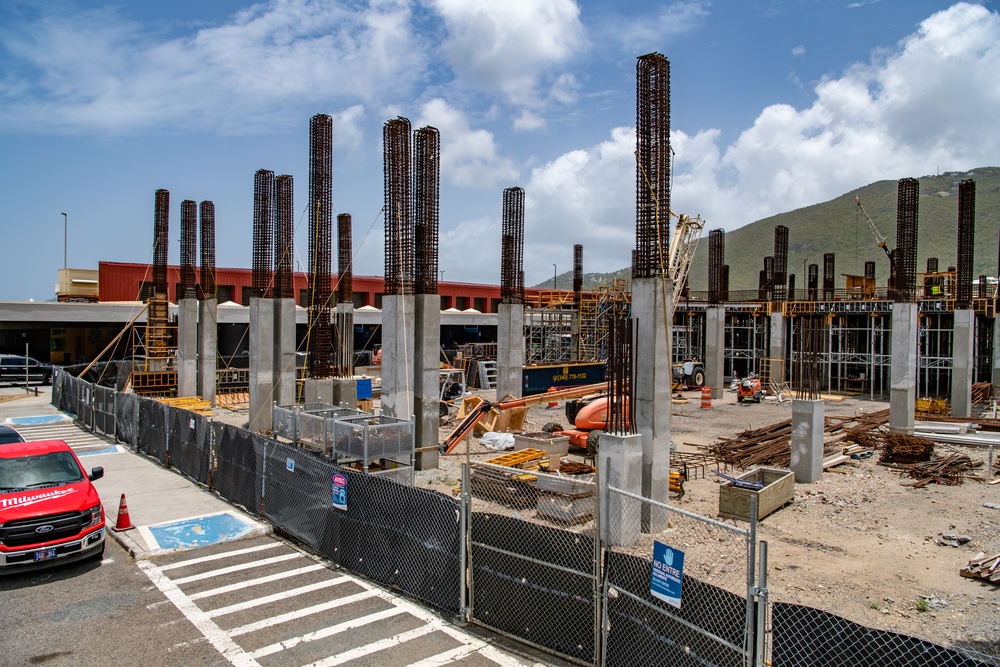 Airport Parking Garage Construction Advances on St. Thomas