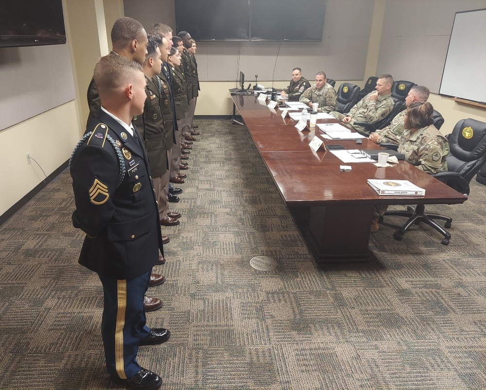 Drill Sergeants of the Year from all of the U.S. Army Centers of Excellence meet with the Drill Sergeant of the Year board panelists