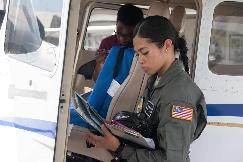 Cadet grabs flight gear