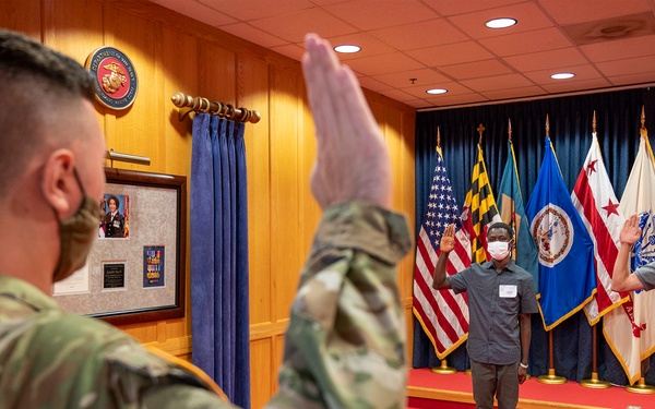 MEPS Enlistment ceremony