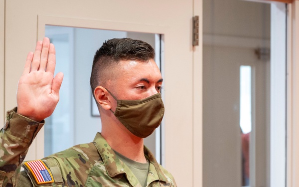 MEPS Enlistment ceremony