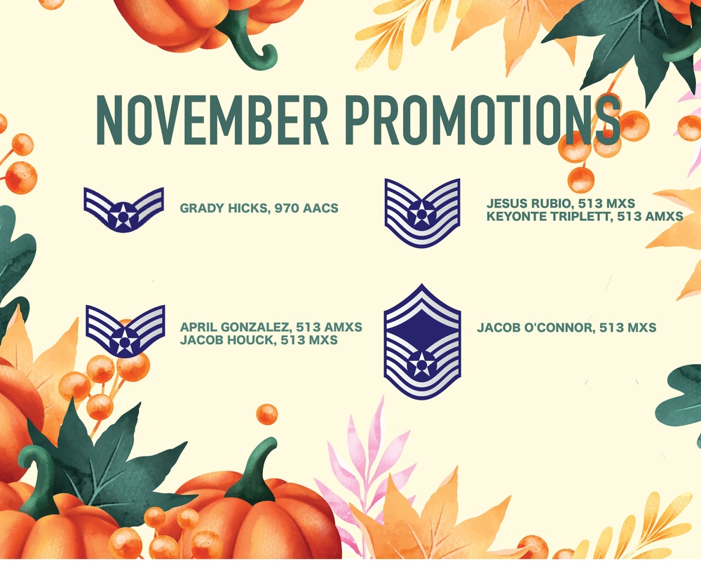 513th ACG November Enlisted Promotions