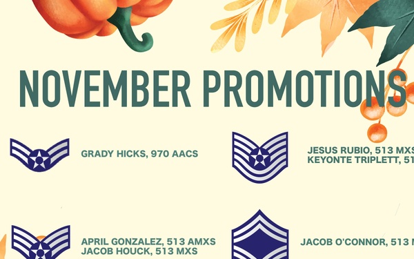 513th ACG November Enlisted Promotions