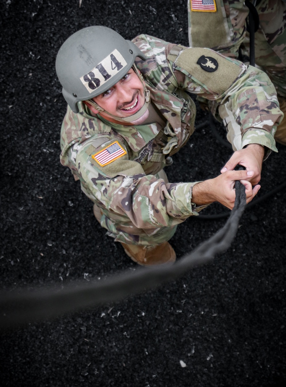 Soldiers, Airmen take on rappel tower during Air Assault Course at Camp Dodge