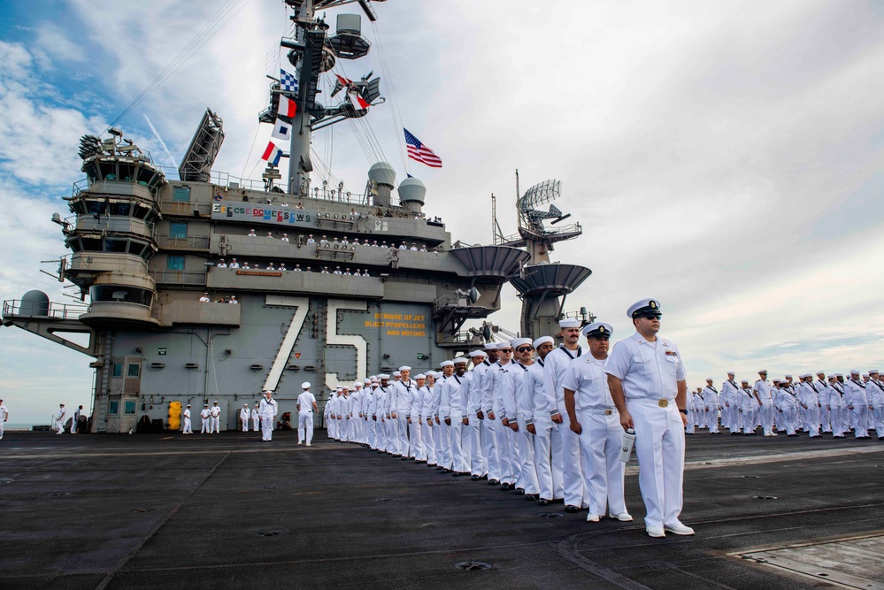 Truman returns to Naval Station Norfolk after a regularly scheduled deployment in the U.S. 6th Fleet areas of operations in support of theater security cooperation efforts and to defend U.S., allied and partner interests, Sep. 12, 2022.