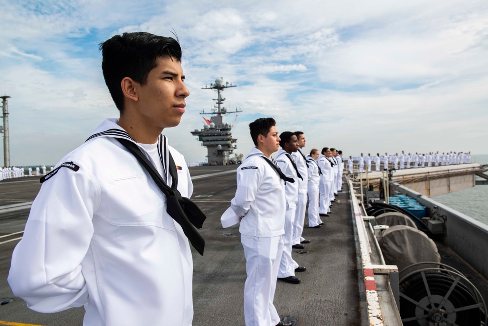 Truman returns to Naval Station Norfolk after a regularly scheduled deployment in the U.S. 6th Fleet areas of operations in support of theater security cooperation efforts and to defend U.S., allied and partner interests, Sep. 12, 2022.