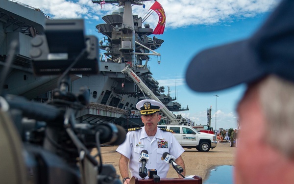 Truman returns to Naval Station Norfolk after a regularly scheduled deployment in the U.S. 6th Fleet areas of operations in support of theater security cooperation efforts and to defend U.S., allied and partner interests, Sep. 12, 2022.