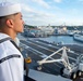 USS Ronald Reagan (CVN 76) Sailors man the rails