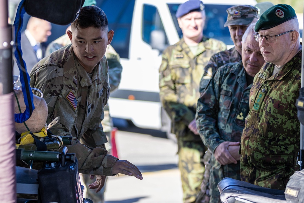 CPT LEE talks about the blackhawks to NATO representatives