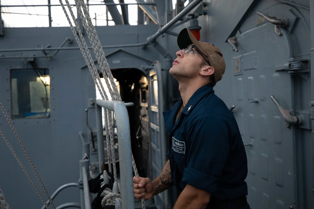 USS Normandy Conducts Gunnery Demo