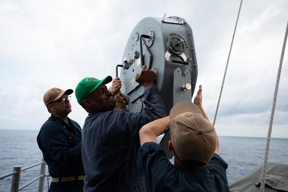 USS Normandy Conducts Gunnery Demo