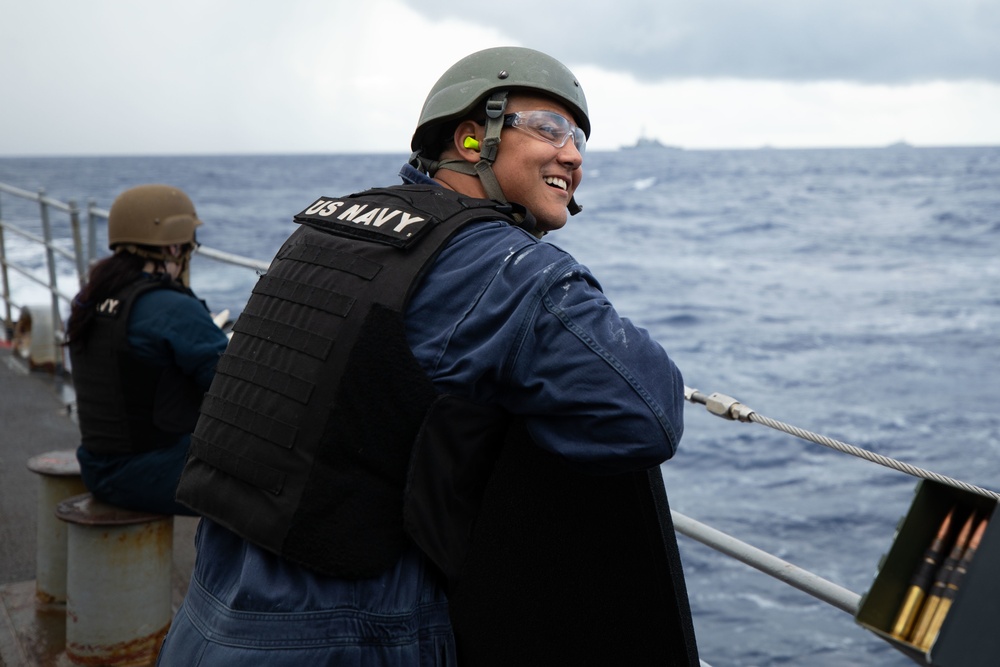 USS Normandy Conducts Gunnery Demo