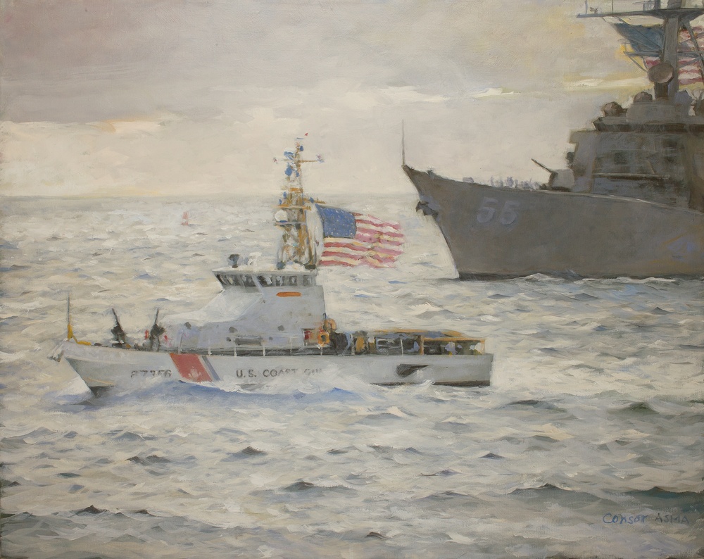 US Coast Guard Art Program 2016 Collection,  Ob ID# 201603, &quot;Fleet Week&quot;,  James Consor (3 of 26)