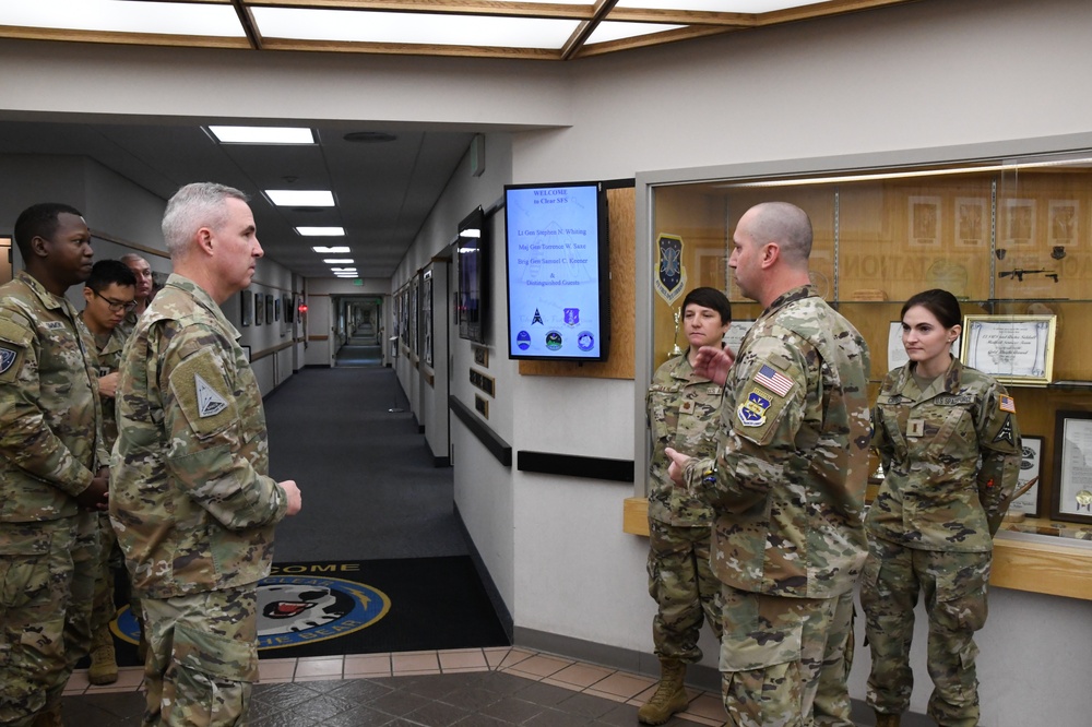 Lt. Gen. Stephen N. Whiting, Space Operations Command Commander visits Clear Space Force Station Airmen and Guardians