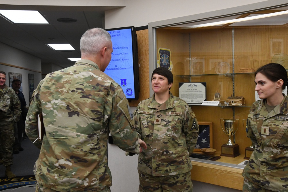 Lt. Gen. Stephen N. Whiting, Space Operations Command Commander visits Clear Space Force Station Airmen and Guardians