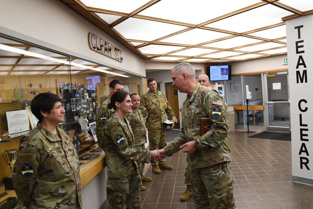 Lt. Gen. Stephen N. Whiting, Space Operations Command Commander visits Clear Space Force Station Airmen and Guardians