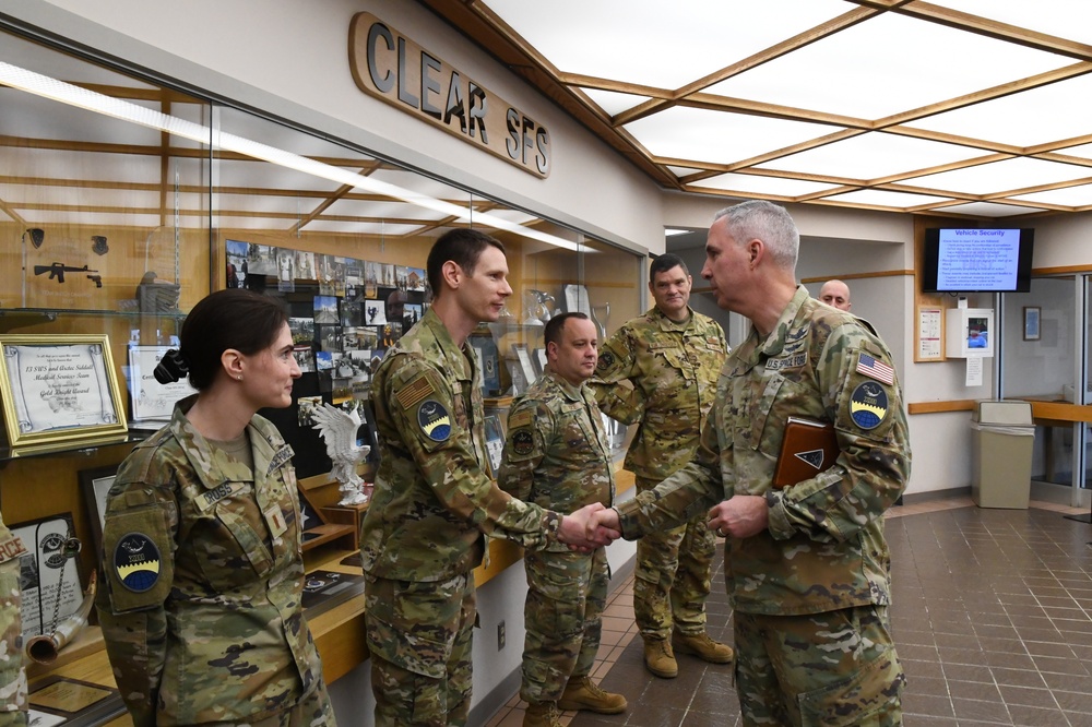 Lt. Gen. Stephen N. Whiting, Space Operations Command Commander visits Clear Space Force Station Airmen and Guardians