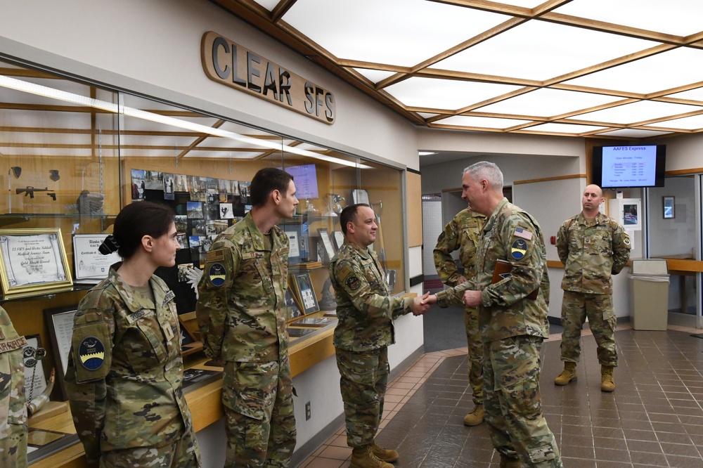 Lt. Gen. Stephen N. Whiting, Space Operations Command Commander visits Clear Space Force Station Airmen and Guardians