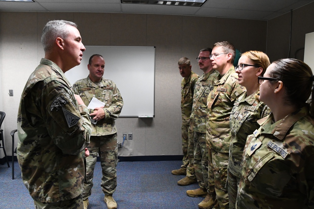 Lt. Gen. Stephen N. Whiting, Space Operations Command Commander visits Clear Space Force Station Airmen and Guardians