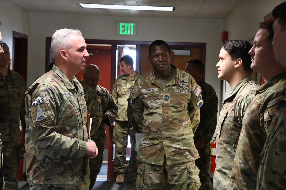 Lt. Gen. Stephen N. Whiting, Space Operations Command Commander visits Clear Space Force Station Airmen and Guardians