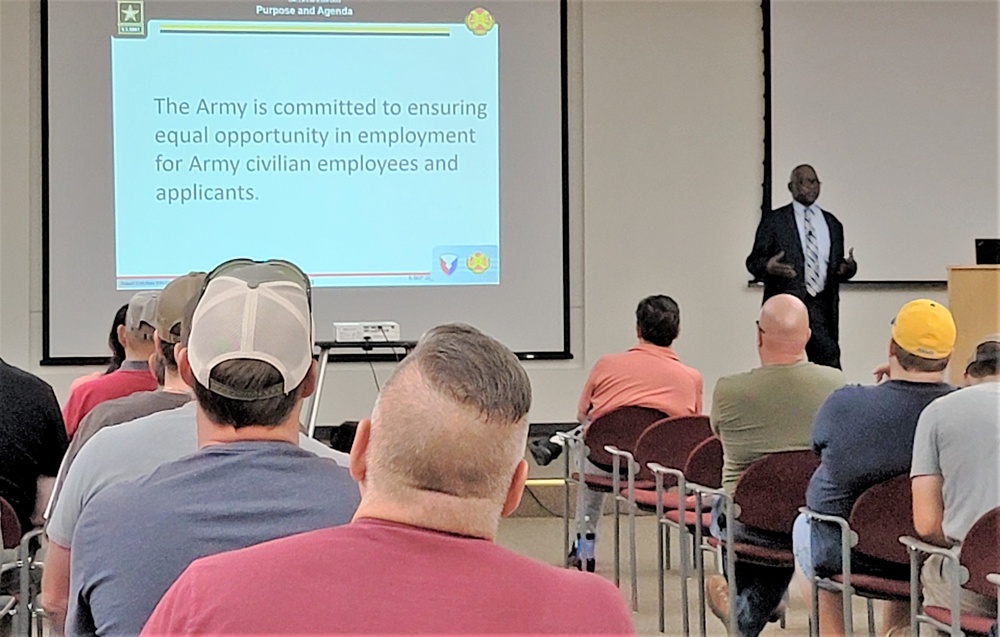 Installation Management Command-Readiness trainers deliver EEO training to Fort McCoy personnel