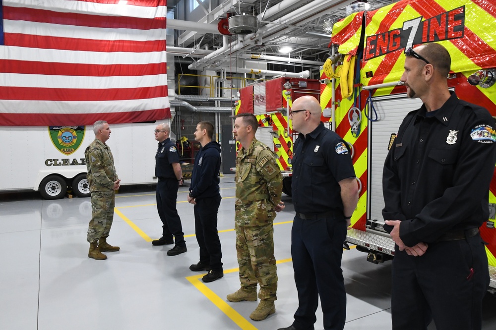 Lt. Gen. Stephen N. Whiting, Space Operations Command Commander visits Clear Space Force Station Airmen and Guardians