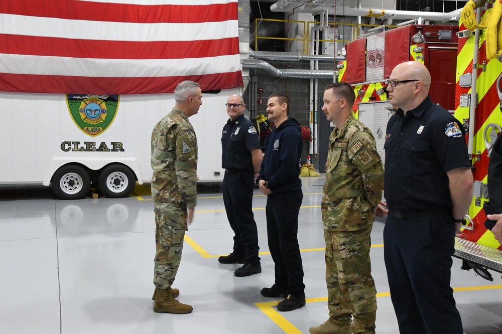 Lt. Gen. Stephen N. Whiting, Space Operations Command Commander visits Clear Space Force Station Airmen and Guardians