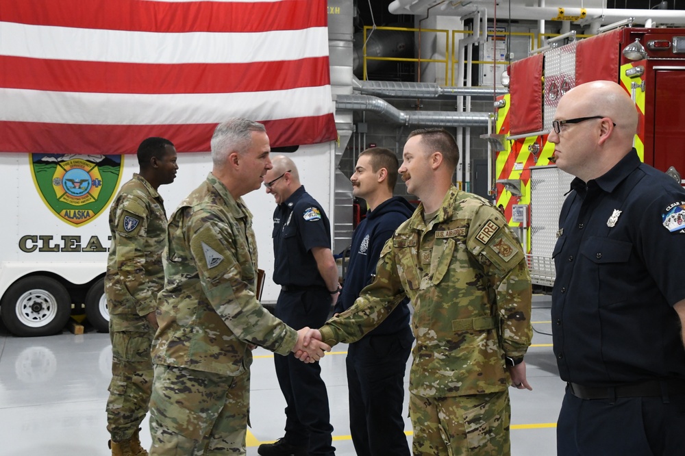 Lt. Gen. Stephen N. Whiting, Space Operations Command Commander visits Clear Space Force Station Airmen and Guardians