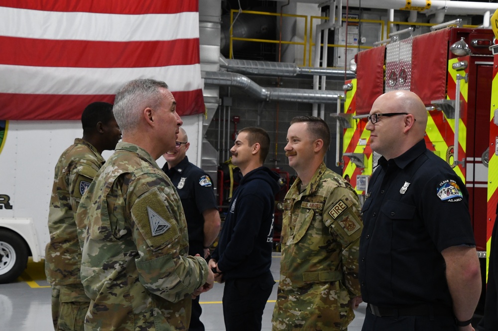 Lt. Gen. Stephen N. Whiting, Space Operations Command Commander visits Clear Space Force Station Airmen and Guardians