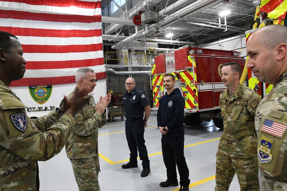 Lt. Gen. Stephen N. Whiting, Space Operations Command Commander visits Clear Space Force Station Airmen and Guardians