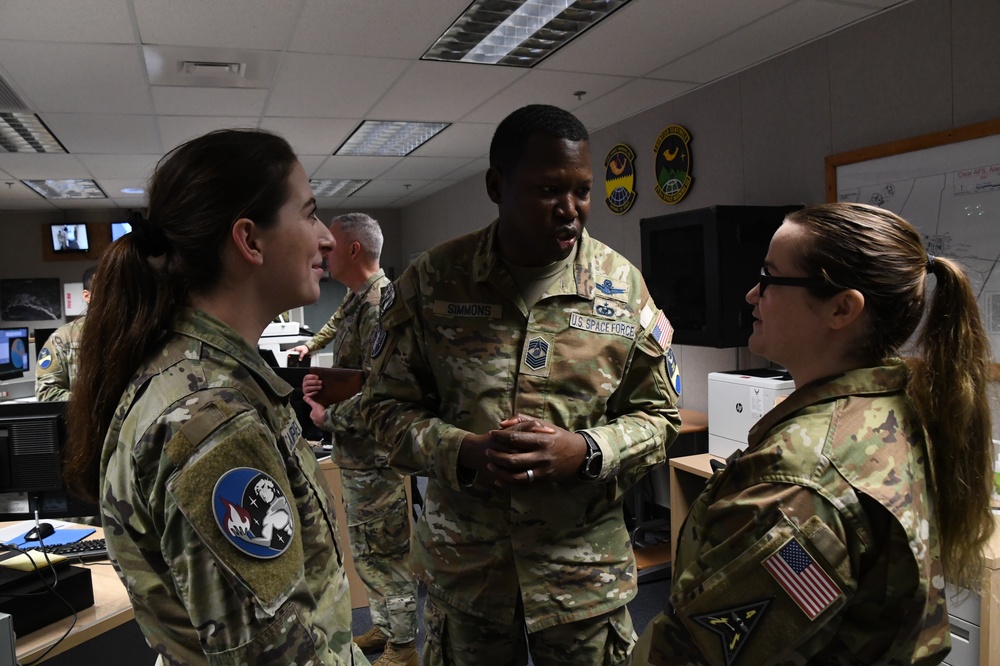 Lt. Gen. Stephen N. Whiting, Space Operations Command Commander visits Clear Space Force Station Airmen and Guardians