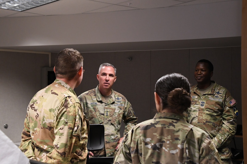 Lt. Gen. Stephen N. Whiting, Space Operations Command Commander visits Clear Space Force Station Airmen and Guardians