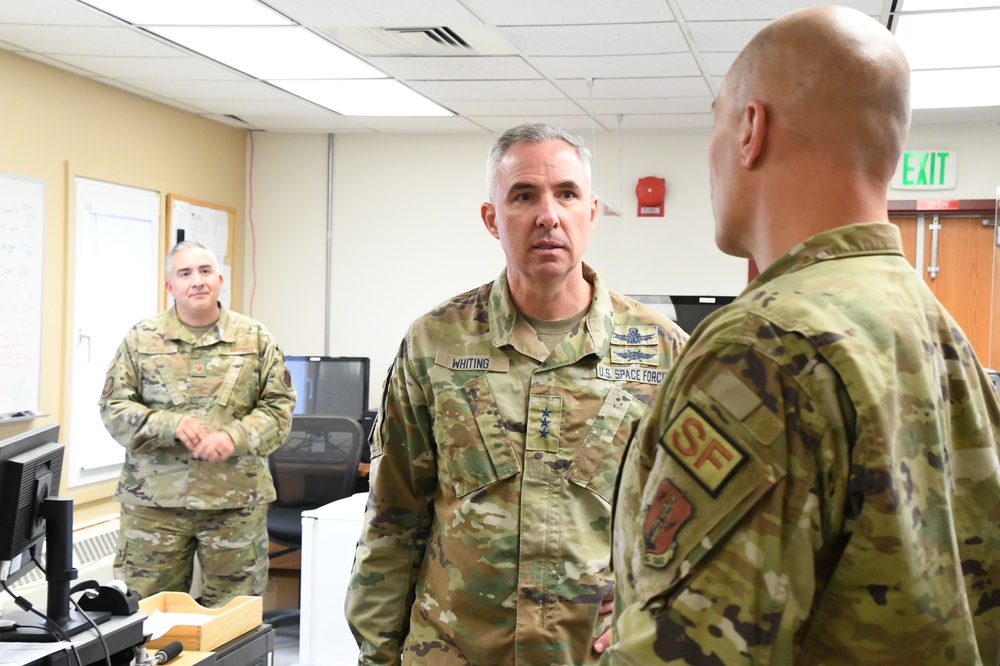 Lt. Gen. Stephen N. Whiting, Space Operations Command Commander visits Clear Space Force Station Airmen and Guardians