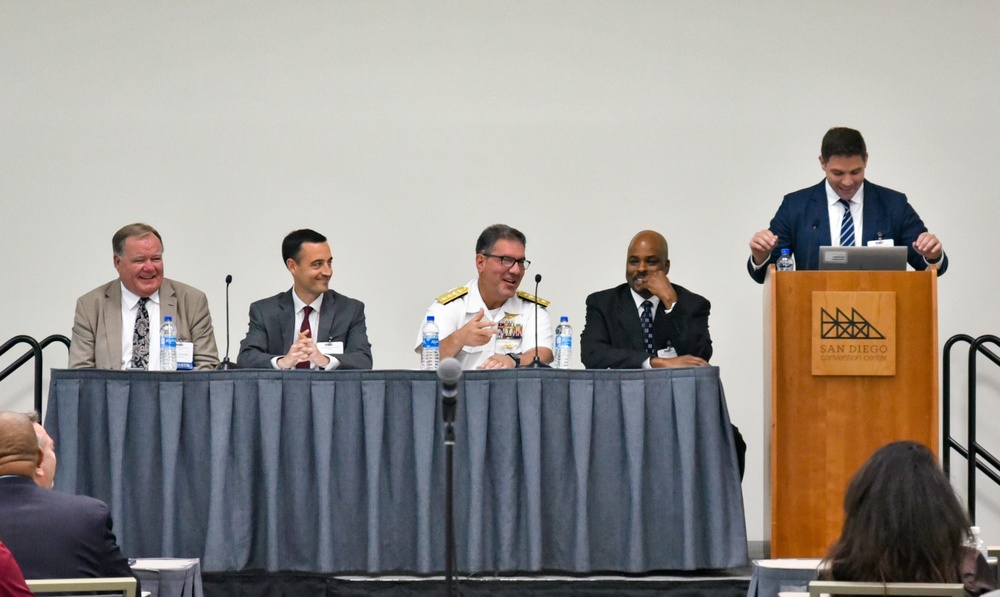 Rear. Adm. Peter Stamatopoulos participates in Supply Chain Readiness Roundtable at the Department of the Navy Gold Coast Small Business Procurement Event Sep. 7.