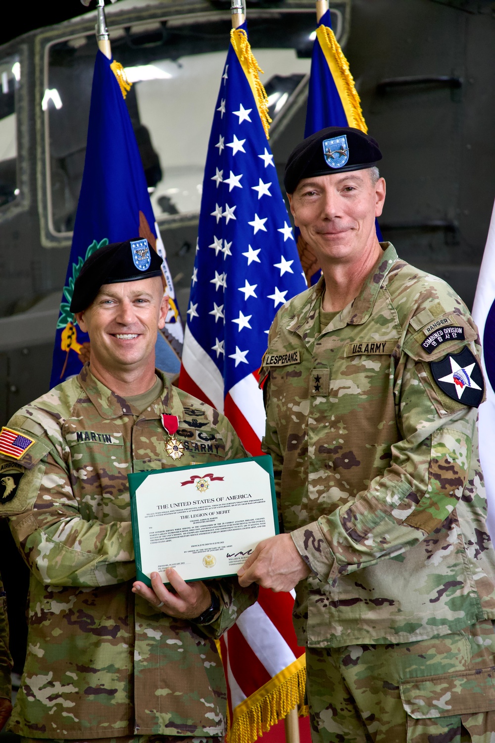 Col. Aaron Martin Changes Command with Col. Benjamin Boardman