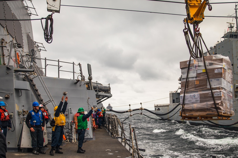 USS Paul Ignatius (DDG 117) Conducts RAS with USNS William Mclean (T-AKE 12)