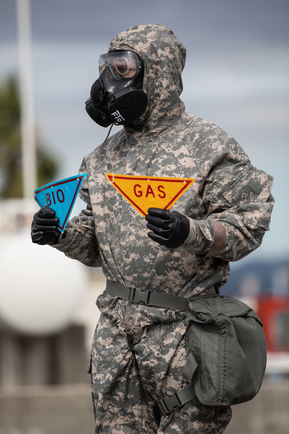 U.S. Marines with MAG-12 conduct CBRN training