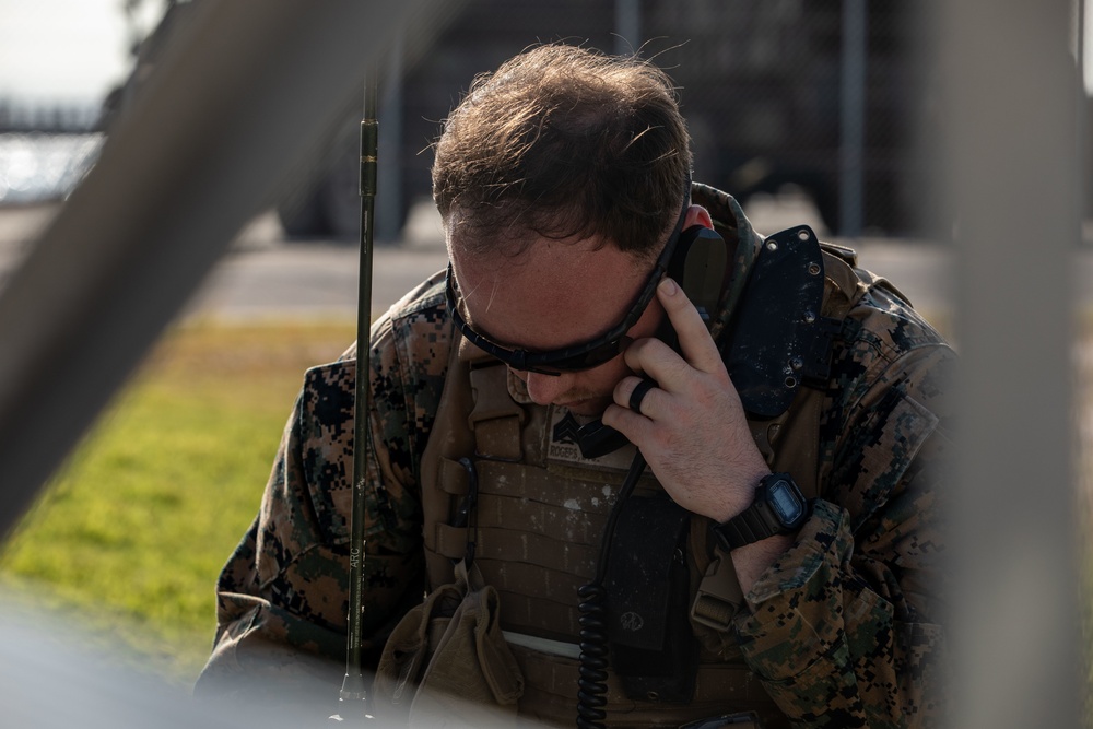 U.S. Marines with MALS-12 conduct CBRN training