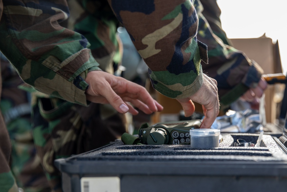 U.S. Marines with MALS-12 conduct CBRN training