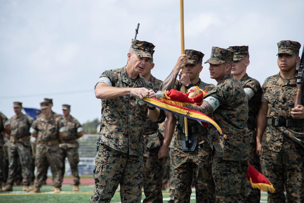 3d Marine Division battle colors rededication ceremony rehearsal