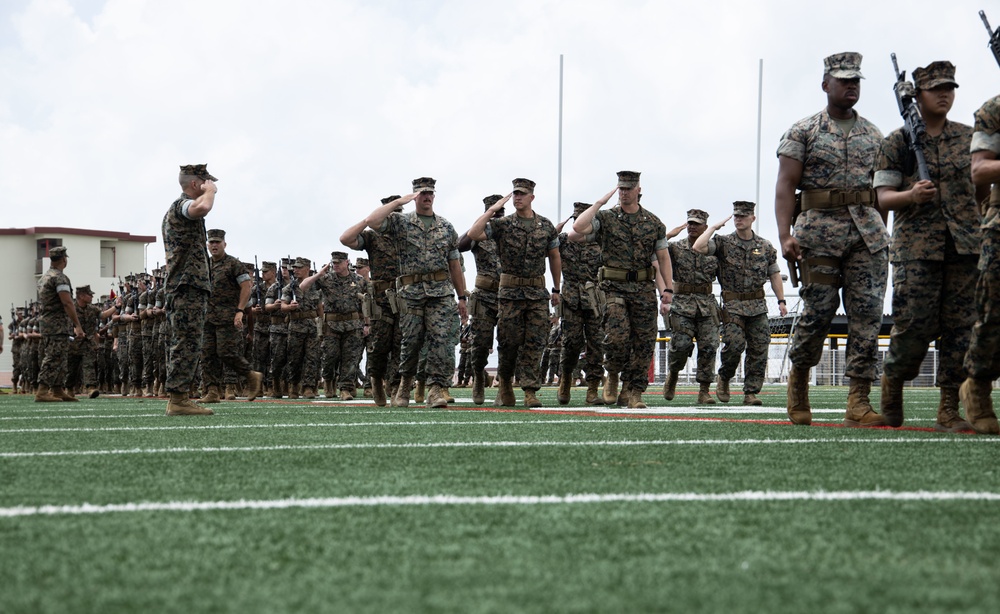 3d Marine Division battle colors rededication ceremony rehearsal