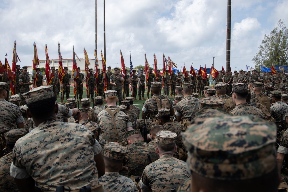 3d Marine Division battle colors rededication ceremony rehearsal