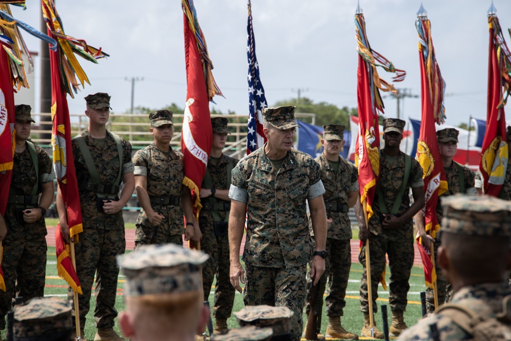 3d Marine Division battle colors rededication ceremony rehearsal