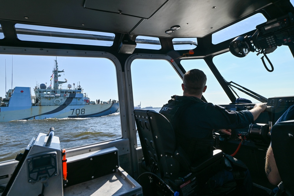 Coast Guard crews escort ships out of Baltimore Harbor during Fleet Week 2022