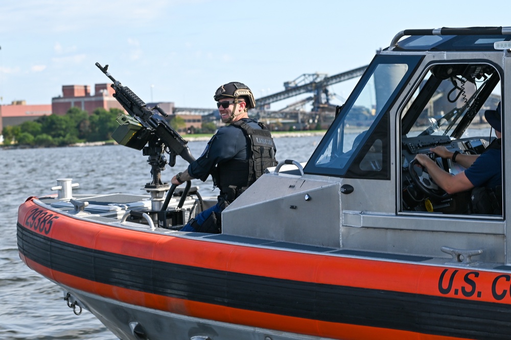 Coast Guard crews escort ships out of Baltimore Harbor during Fleet Week 2022