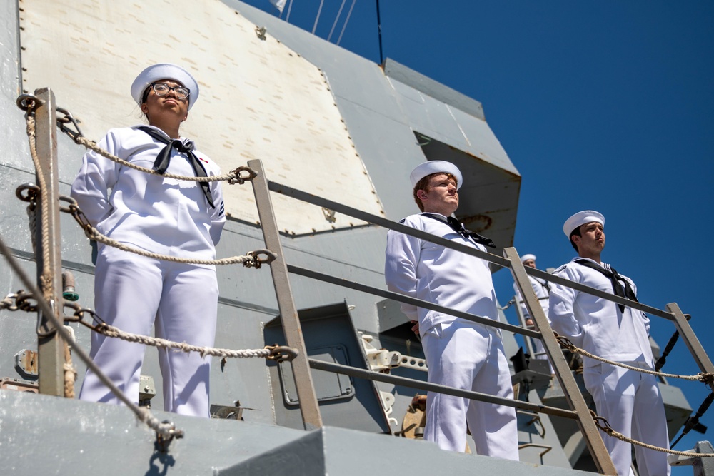 Bainbridge was deployed as part of the Harry S. Truman Carrier Strike Group in support of theater security cooperation efforts and to defend U.S. allied and partner interests.