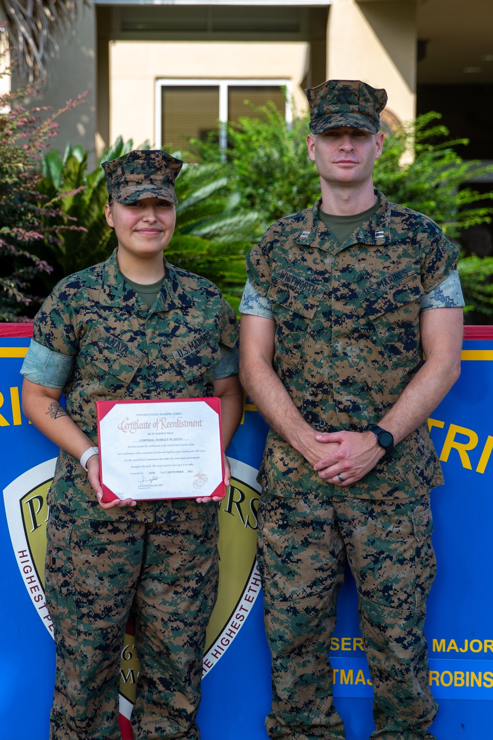 Cpl. Isabelle M. Anaya's reenlistment ceremony