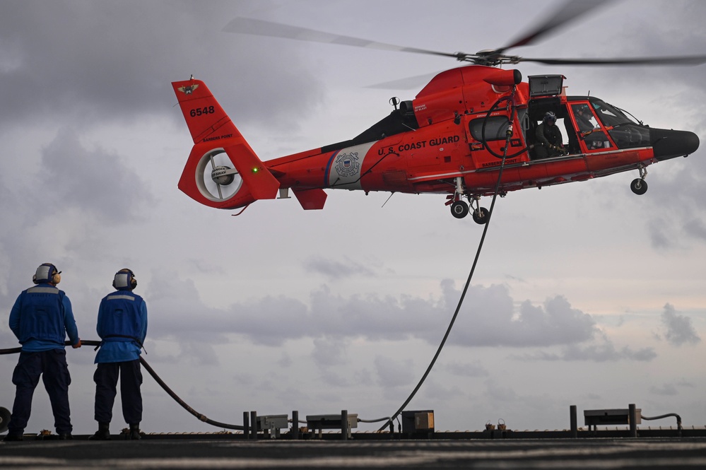 Coast Guard Cutter Midgett (WMSL 757) conducts flight operations during Western Pacific 2022 patrol