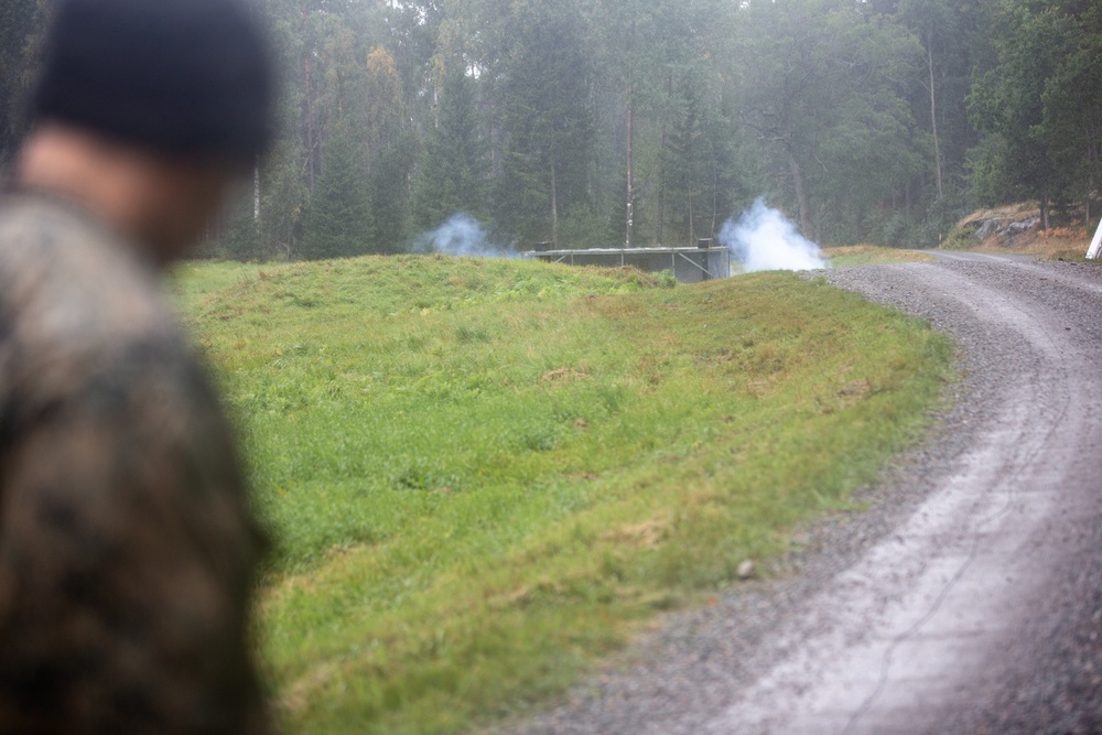 U.S. and Swedish Marines Perform Explosive Training